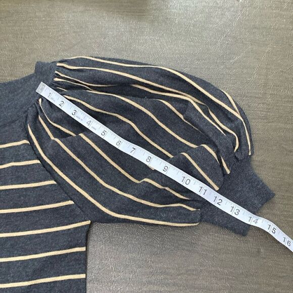 Coldwater Creek Women's Gray Striped Short Sleeve Knit Dress Size XS (4-6) - Picture 7 of 11